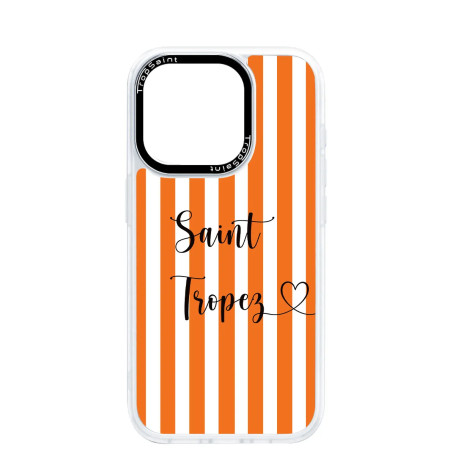 Personalised Case For iPhone 15 14 13 12 Pro Max Saint Tropez jacquemus Orange Stripes