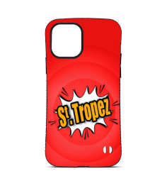 Coque Personalisée pour iPhone 14 15 16 Pro Max Saint Tropez Pop Art Rouge 2