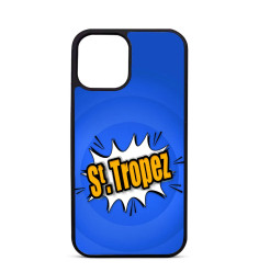 Coque Trop Saint Imprimée pour iPhone 15 14 13 12 Pro Max Saint Tropez Pop Art Blue