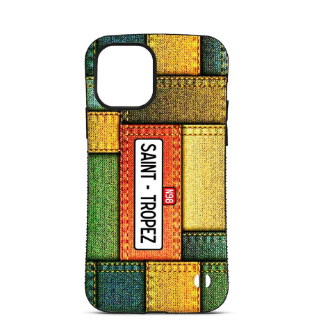 Coque Trop Saint Imprimée pour iPhone 14 15 16 Pro Max Saint Tropez Jeans