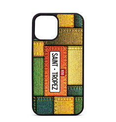 Coque Trop Saint Imprimée pour iPhone 14 15 16 Pro Max Saint Tropez Jeans