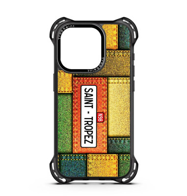 Coque Trop Saint Imprimée pour iPhone 14 15 16 Pro Max Saint Tropez Jeans