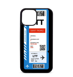 Personalised Case For iPhone 15 14 13 12 Pro Max Airplane Ticket Saint Tropez