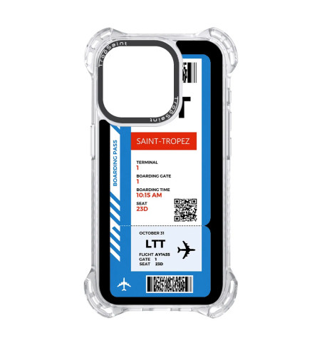 Personalised Case For iPhone 15 14 13 12 Pro Max Airplane Ticket Saint Tropez