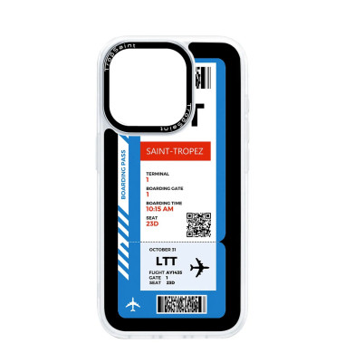 Personalised Case For iPhone 15 14 13 12 Pro Max Airplane Ticket Saint Tropez