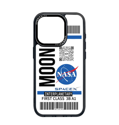 Custom Case Trop saint for iPhone 14 15 16 Pro Max Ticket to Moon