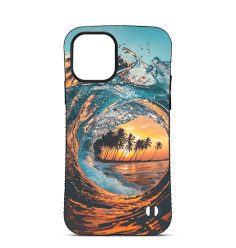 Coque Trop Saint Personnalisée pour iPhone 14 15 16 Pro Max Vagues et Palmiers 2