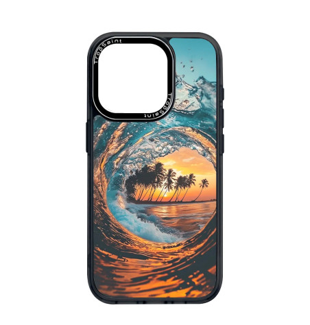 Coque Trop Saint Personnalisée pour iPhone 14 15 16 Pro Max Vagues et Palmiers