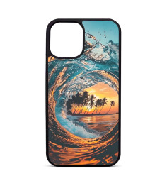 Custom Case Trop Saint for iPhone Waves and Palm Trees