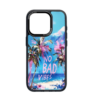 Personalised Case Trop Saint for iPhone 14 15 16 Pro Max No Bad Vibes