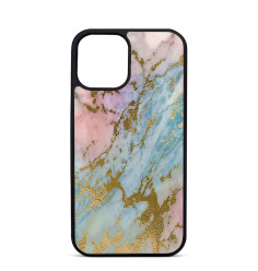 Personalised Case Trop Saint for iPhone 14 15 16 Pro Max - Blue Pink and Gold Marble