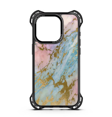 Personalised Case Trop Saint for iPhone 14 15 16 Pro Max - Blue Pink and Gold Marble