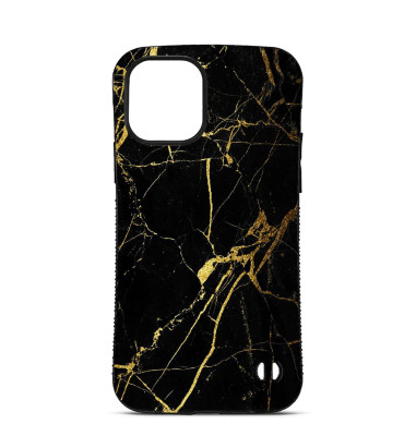 Coque Trop Saint Personnalisée pour iPhone 14 15 16 Pro Max Marbre Noir et Or