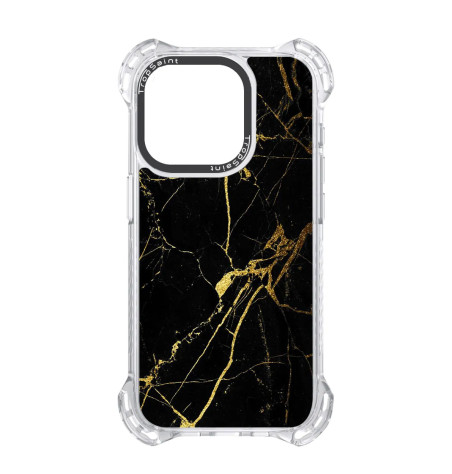 Coque Trop Saint Personnalisée pour iPhone 14 15 16 Pro Max Marbre Noir et Or