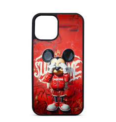 Personalised Case Trop Saint for iPhone 14 15 16 Pro Max - Mickey Mouse Red Supreme Jogging Suit