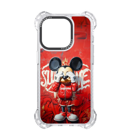 Personalised Case Trop Saint for iPhone 14 15 16 Pro Max - Mickey Mouse Red Supreme Jogging Suit