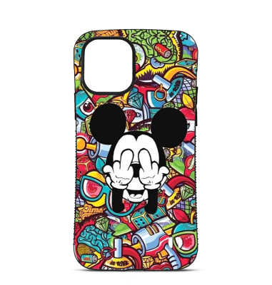 Coque Trop Saint Personnalisée pour iPhone 14 15 16 Pro Max Mickey Cache son visage
