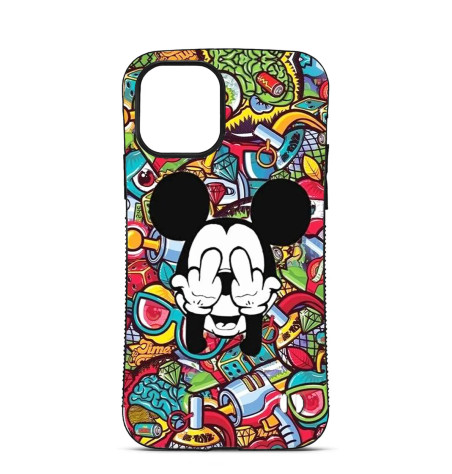 Coque Trop Saint Personnalisée pour iPhone 14 15 16 Pro Max Mickey Cache son visage