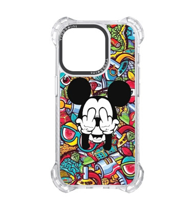 Coque Trop Saint Personnalisée pour iPhone 14 15 16 Pro Max Mickey Cache son visage