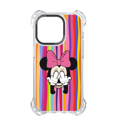 Coque Personnalisée Trop Saint pour iPhone 14 15 16 Pro Max - Minnie Cache Ses Yeux