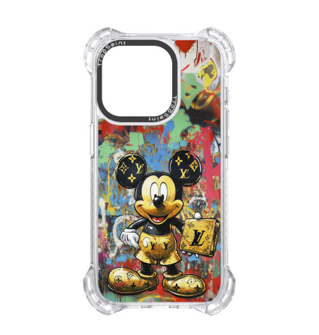 Personalised Case Trop Saint for iPhone 14 15 16 Pro Max Cool Golden Mickey LV