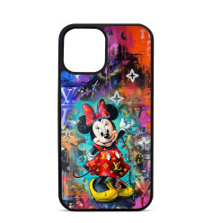 Personalised Case Trop Saint for iPhone 14 15 16 Pro Max Cool Minnie Mouse with LV Red Dress