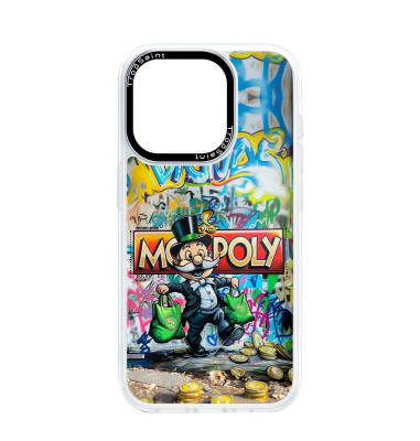Personalised Case Trop Sain for iPhone 14 15 16 Pro Max Mr Monopoly Carry ca$h