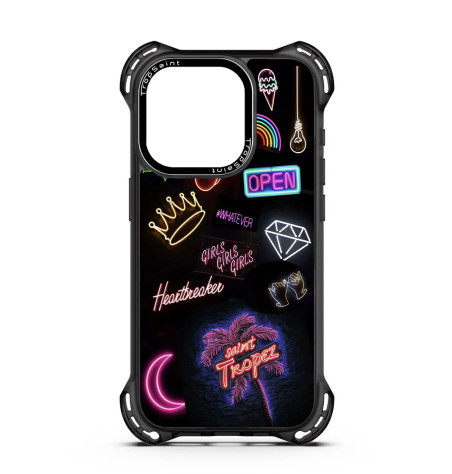 Coque Personnalisée Trop Saint pour iPhone 14 15 16 Pro Max Couronne Neon Saint Tropez