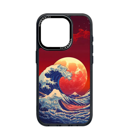 Personalised Case Trop Saint for iPhone 14 15 16 Pro Max Moon and Japanese Waves