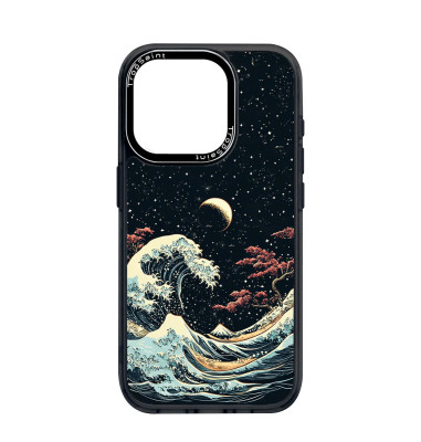 Personalised Case Trop Saint for iPhone 14 15 16 Pro Max Night Time Japanese Waves