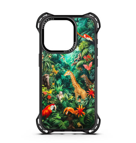 Coque Personnalisée pour iPhone 14 15 16 Pro Max Animaux de la Jungle