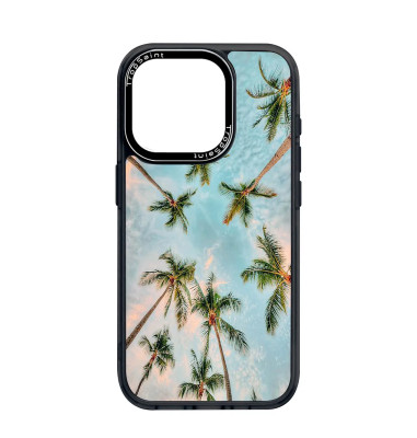 Personalised Case Trop Saint for iPhone 14 15 16 Pro Max Summer sky and Palm Trees