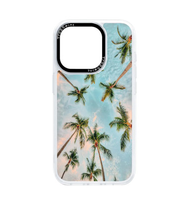 Personalised Case Trop Saint for iPhone 14 15 16 Pro Max Summer sky and Palm Trees