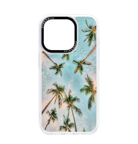 Personalised Case Trop Saint for iPhone 14 15 16 Pro Max Summer sky and Palm Trees