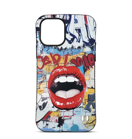 Coque Personnalisée Trop Saint pour iPhone 14 15 16 Pro Max Graffiti bouche