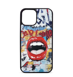 Coque Personnalisée Trop Saint pour iPhone 14 15 16 Pro Max Graffiti bouche