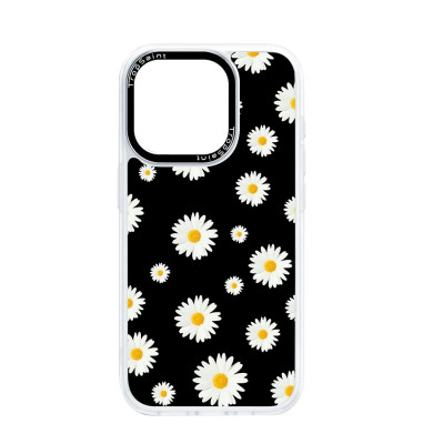Coque Personnalisée Trop Saint pour iPhone 14 15 16 Pro Max Marguerites Blanches