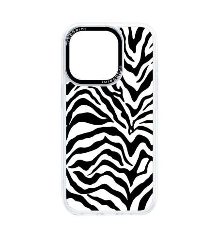Personalised Case Trop Saint for iPhone 14 15 16 Pro Max white and black zebra