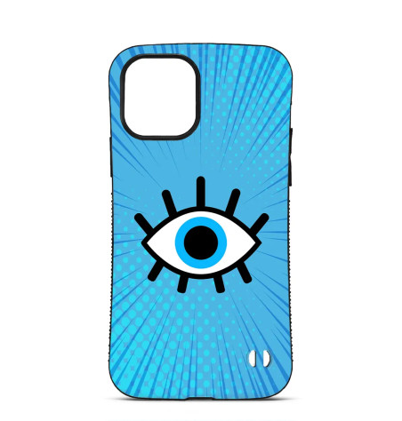 Personalised Case Trop Saint for iPhone 14 15 16 Pro Max Evil Eye Turquoise Background
