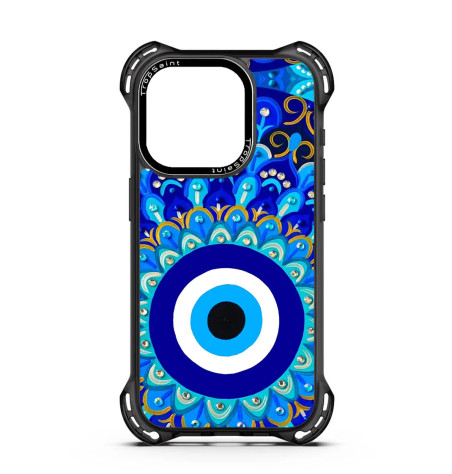 Personalised Case Trop Saint for iPhone 14 15 16 Pro Max Round Evil Eye