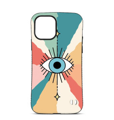 Coque Personnalisée Trop Saint pour iPhone 14 15 16 Pro Max Evil Eye Coloré 2