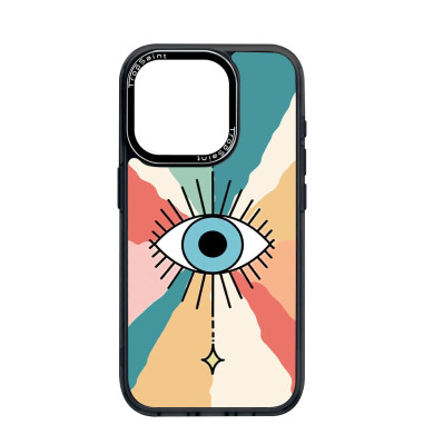 Personalised Case Trop Saint for iPhone 14 15 16 Pro Max Colourful Evil Eye