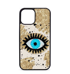 Personalised Case Trop Saint for iPhone 14 15 16 Pro Max Golden Evil Eye