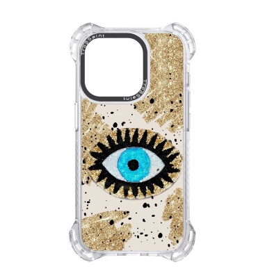 Personalised Case Trop Saint for iPhone 14 15 16 Pro Max Golden Evil Eye