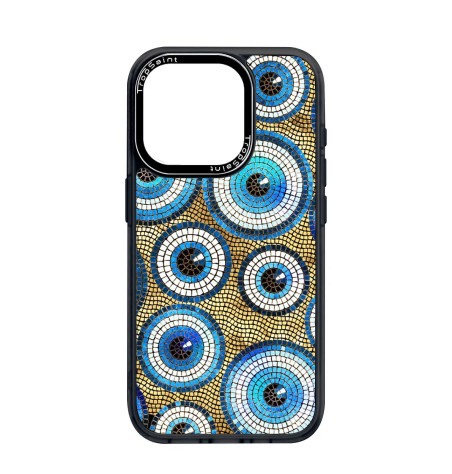 Custom Case Trop Saint for iPhone 14 15 16 Pro Max Evil Eye Mosaic