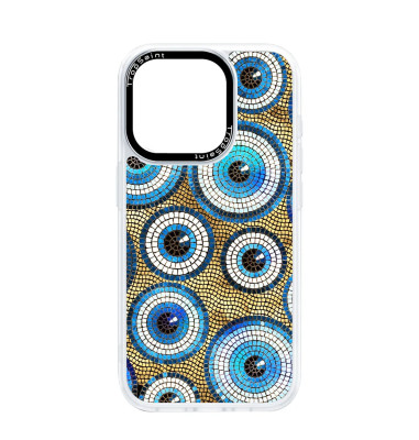 Custom Case Trop Saint for iPhone 14 15 16 Pro Max Evil Eye Mosaic