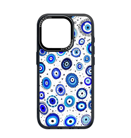 Personalized Too Holy Case for iPhone 14 15 16 Pro Max Evil Eye Round White Background