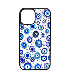 Personalized Too Holy Case for iPhone 14 15 16 Pro Max Evil Eye Round White Background