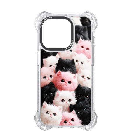Coque Personnalisée Trop Saint pour iPhone 14 15 16 Pro Max Chats Colorés