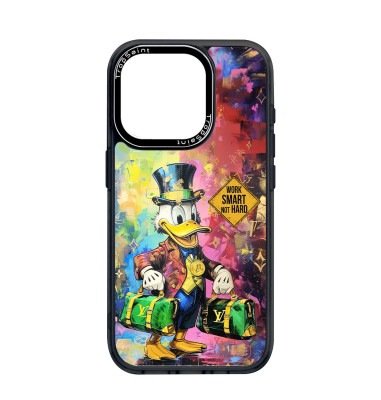 Personalised Case Trop Saint for iPhone 14 15 16 Pro Max Donald Duck says Work Smarter Not Harder
